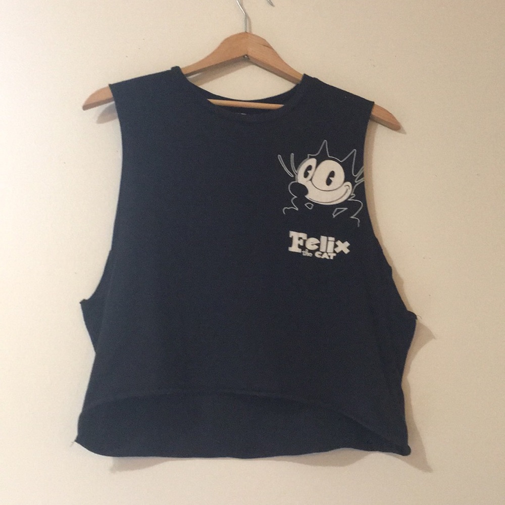 Forever 21 cut off sleeve crop top